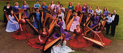 Photgraph of the Belfast Harp Orchestra
