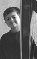 Photograph of Benjamin with his Camac Electro  Harp