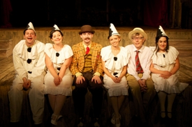 Cast photograph at Wilton's Music Hall, London