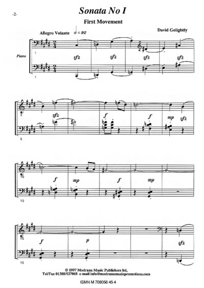 Music sample for Piano Sonata No 1