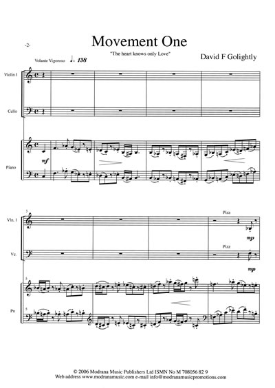 Music sample for Piano Trio No 2