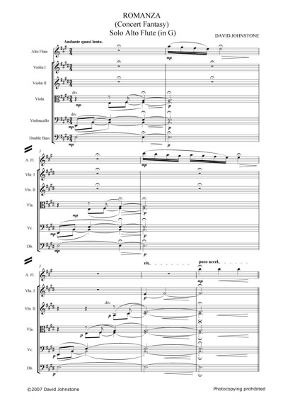 Music sample for Romanza