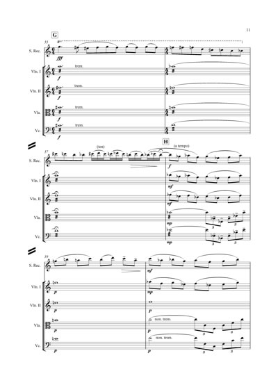 Sample page of the music