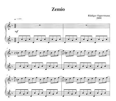 Sample page of the music