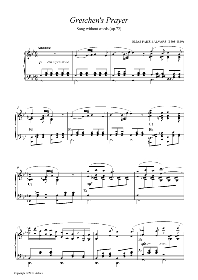 Sample page of the music