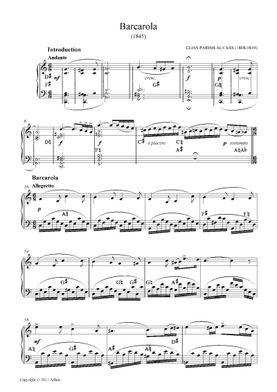 Sample page of the music