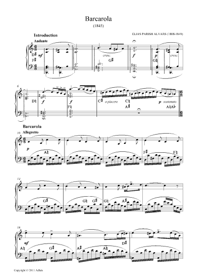 Sample page of the music